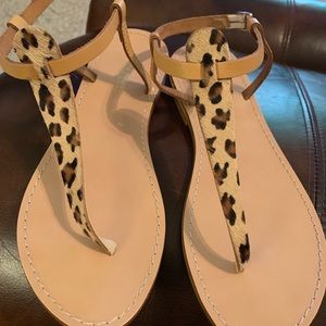 Sophia Milano Leather and Leopard Sandal